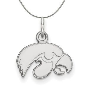 Sterling Silver U of Iowa XS (Tiny) Pendant Necklace - 24 Inch